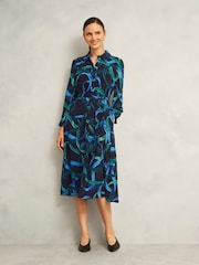 Hobbs Blue Petite Alis Dress - Image 1 of 4