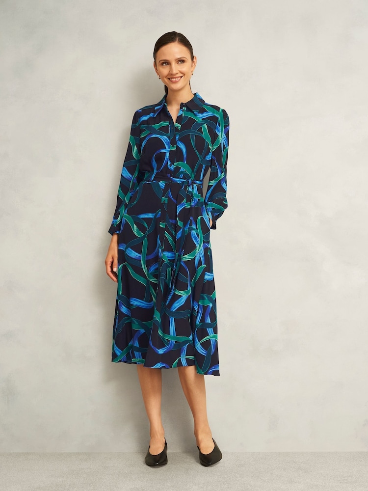 Hobbs Blue Petite Alis Dress - Image 1 of 4 Hobbs Blue Petite Alis Dress - Image 1 of 4