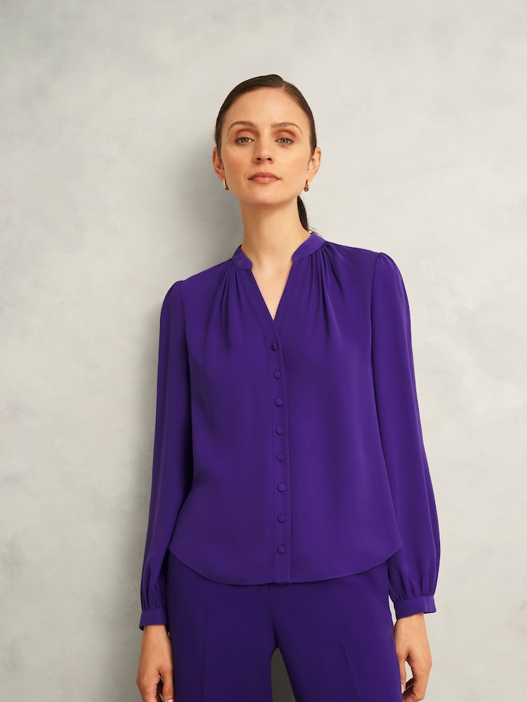 Hobbs Purple Peony Blouse - Image 1 of 4 Hobbs Purple Peony Blouse - Image 1 of 4