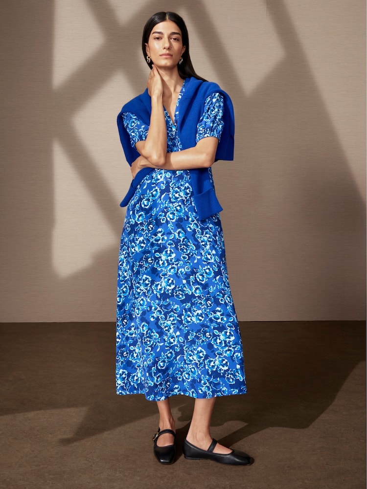Hobbs Blue Sidonie Dress - Image 1 of 4 Hobbs Blue Sidonie Dress - Image 1 of 4
