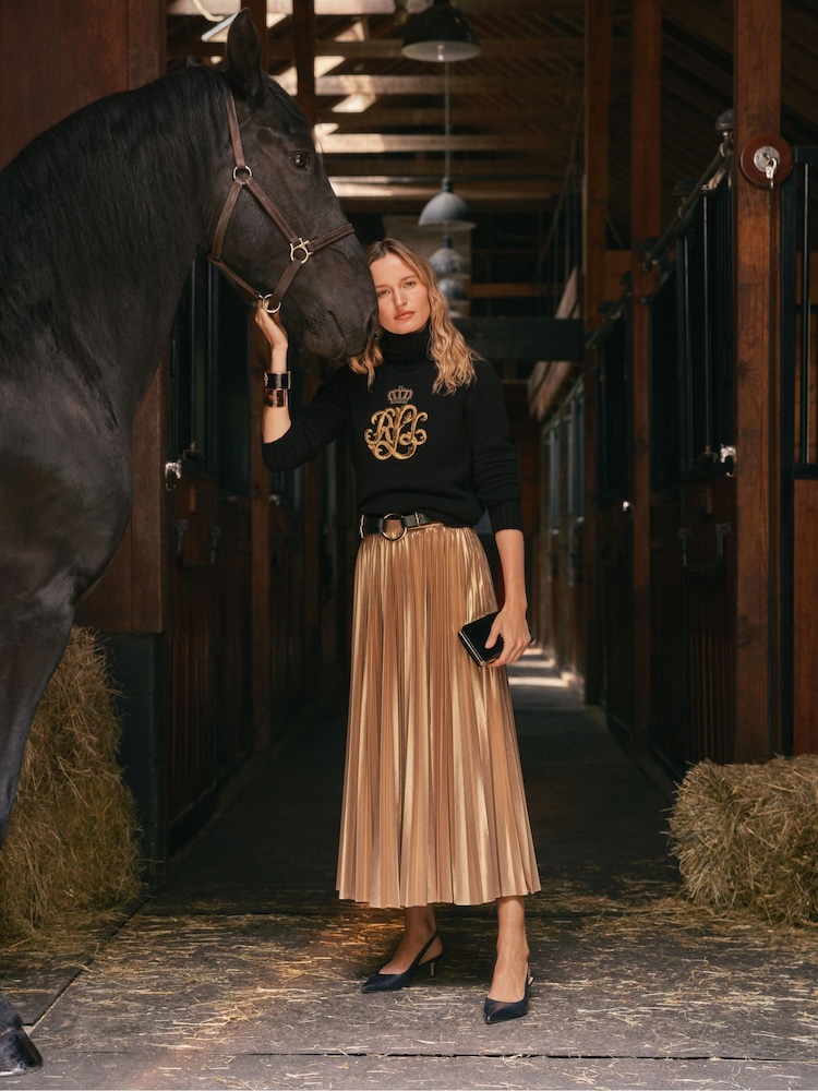 Lauren Ralph Lauren Gold Tone Open Link Drop Earrings - Image 2 of 3 Lauren Ralph Lauren Gold Tone Open Link Drop Earrings - Image 2 of 3