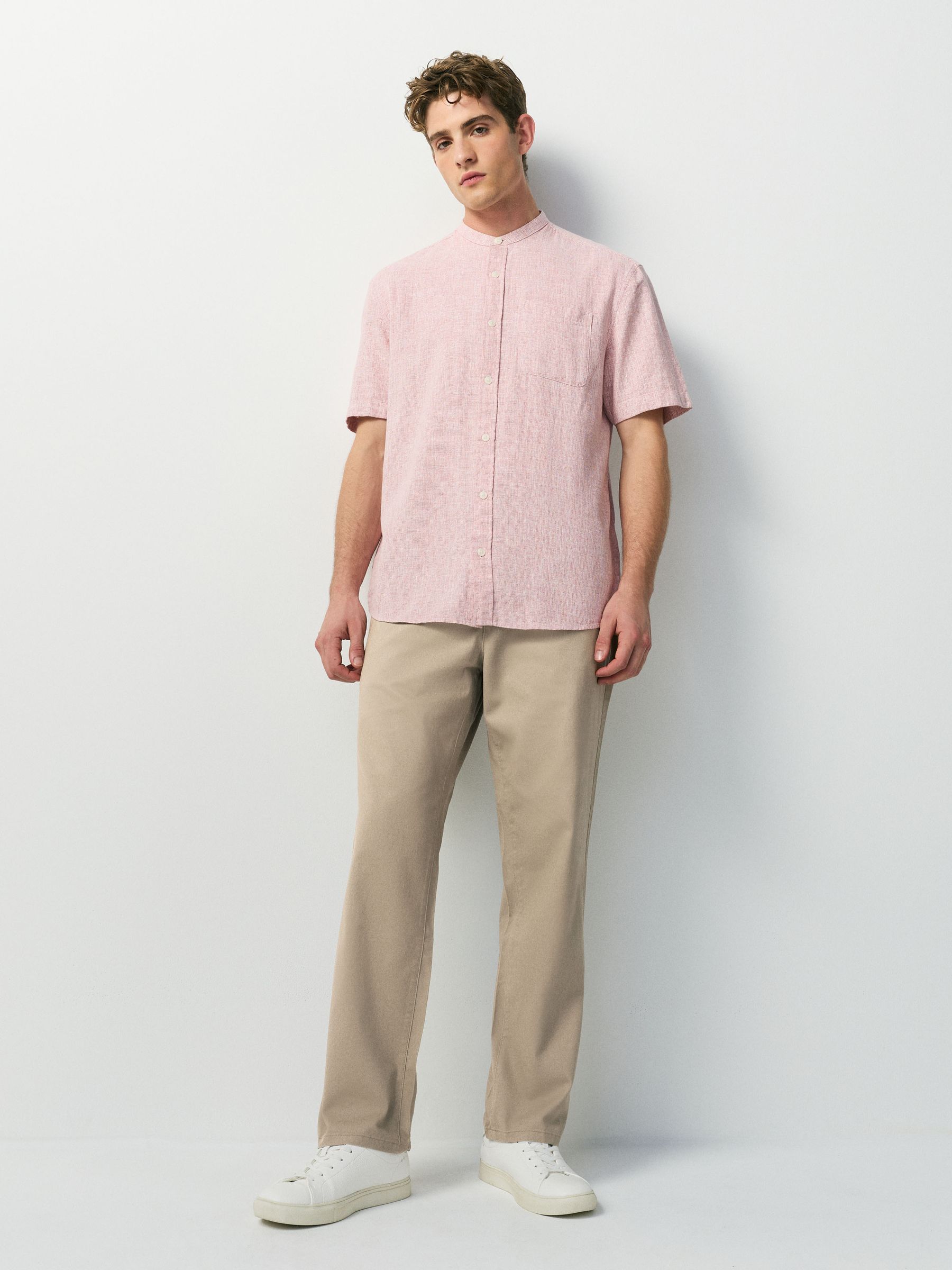 Buy Stone Straight Fit 100% Cotton Chino Trousers from Next Romania