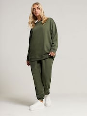 Yours Curve Green Sweat Top & Cuffed Joggers Set - Image 2 of 6