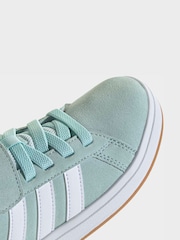 adidas Light Blue Grand Court 00s Suede Elastic Lace Kids Trainers - Image 6 of 8