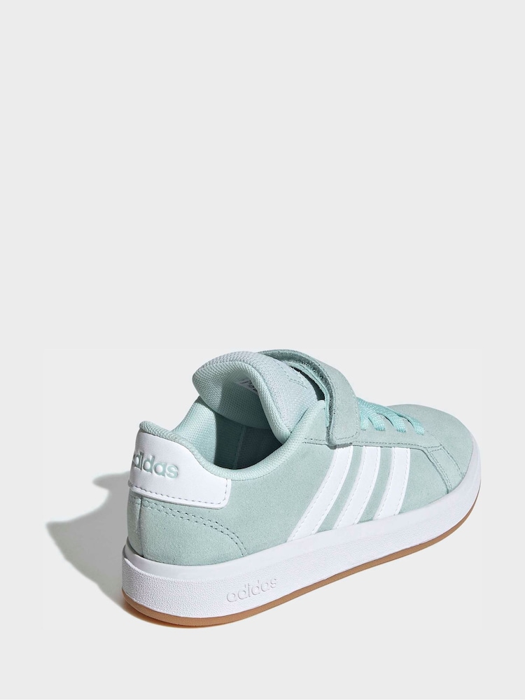 adidas Light Blue Grand Court 00s Suede Elastic Lace Kids Trainers - Image 8 of 8 adidas Light Blue Grand Court 00s Suede Elastic Lace Kids Trainers - Image 8 of 8