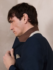 Navy Blue Slim Fit N. Premium Textured Blazer With TENCEL™ Lyocell and Linen - Image 5 of 7