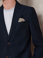Navy Blue Slim Fit N. Premium Textured Blazer With TENCEL™ Lyocell and Linen - Image 6 of 7