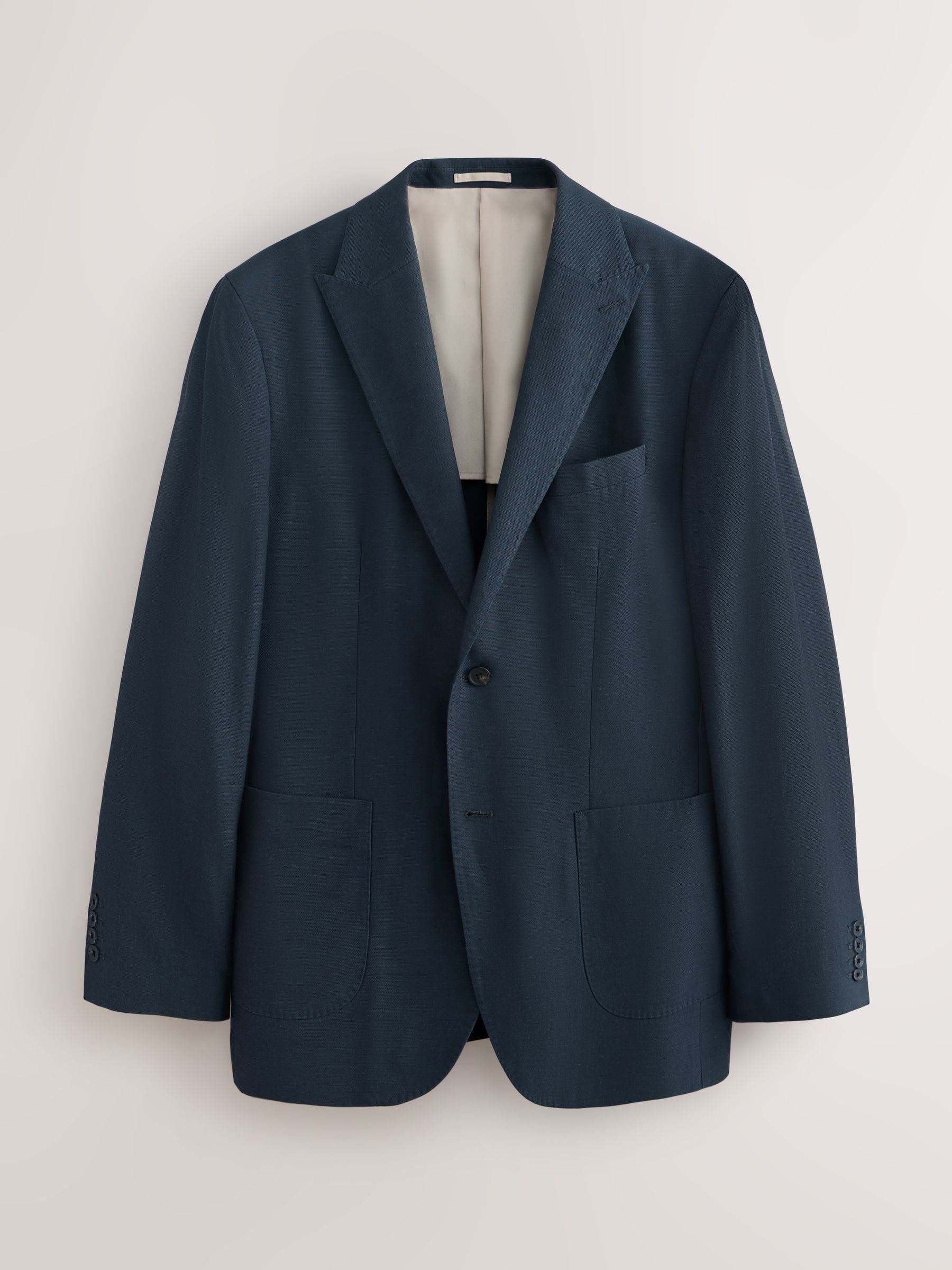 Buy Navy Blue Slim Fit N. Premium Textured Blazer With TENCEL