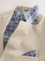 Stone Regular Fit Textured Linen Blend Blazer - Image 8 of 11