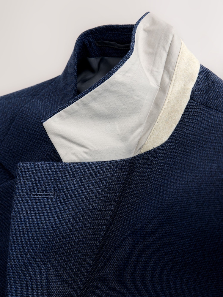 Navy Blue Regular Fit Smart Textured Blazer - Image 6 of 6