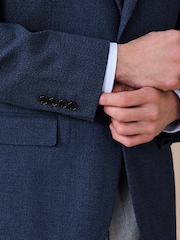 深蓝色 - Smart Textured Blazer - 14的图像7｝