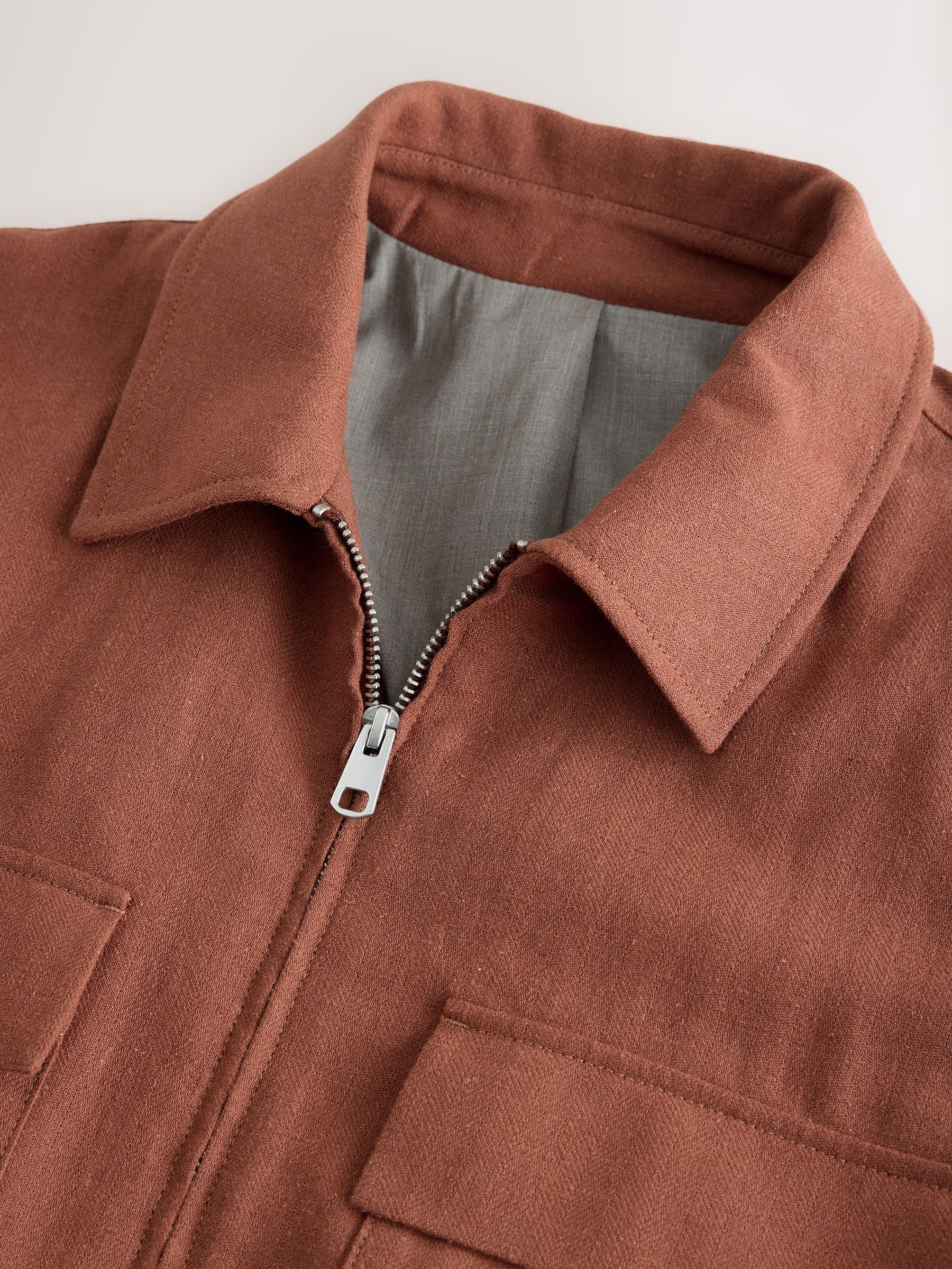 Buy Rust Brown N. Premium Linen Blend Herringbone Jacket from Next USA