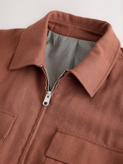 赭棕色 - N. Premium Linen Blend Herringbone Jacket - 圖片 10/13