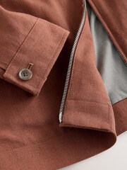 بني مائل للأحمر - N. Premium Linen Blend Herringbone Jacket - Image 4 of 5