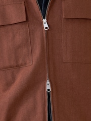 赭棕色 - N. Premium Linen Blend Herringbone Jacket - 圖片 6/13