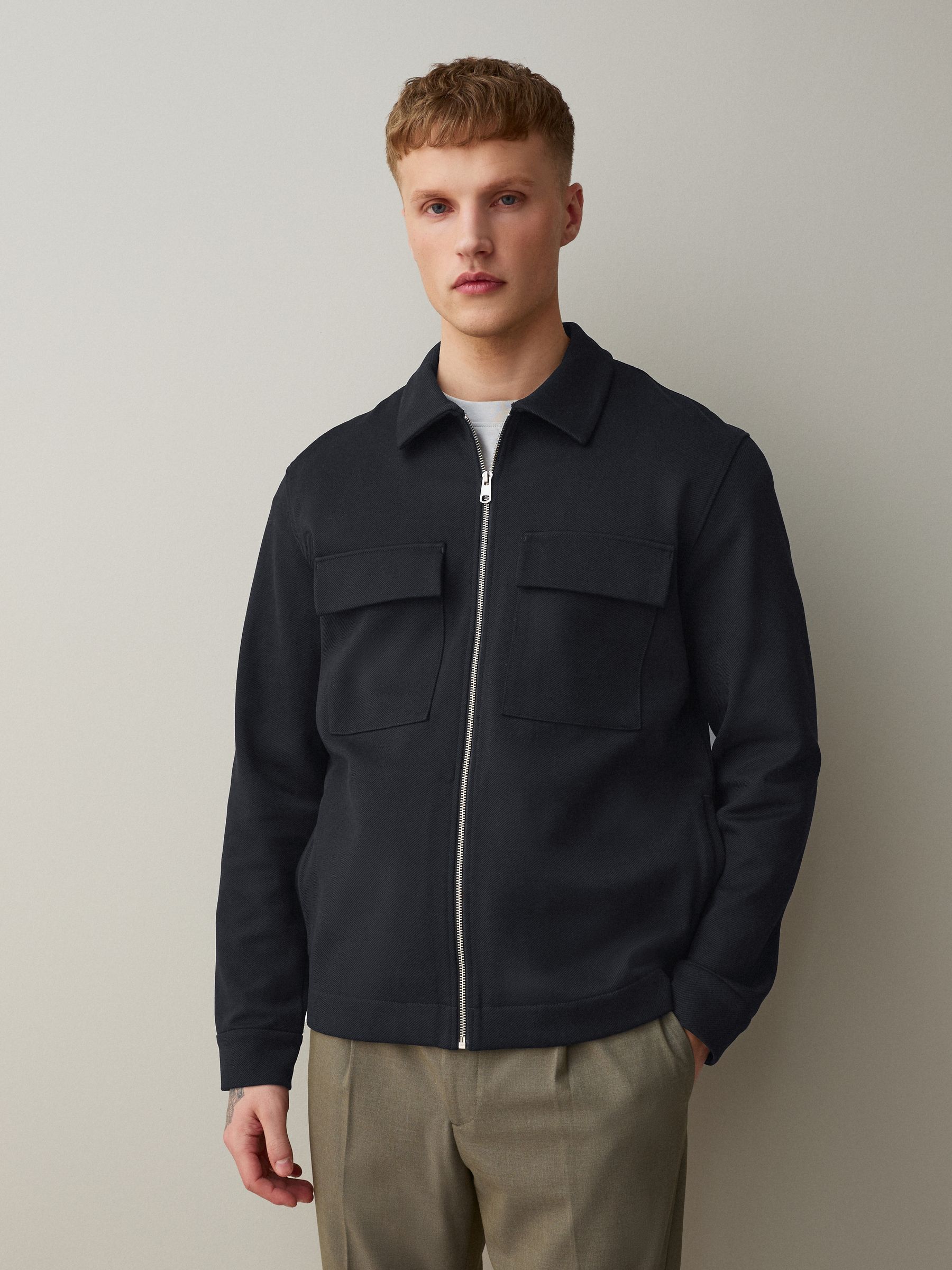 Buy Black N. Premium Jersey Zip Through Shacket from the Next UK