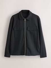 أسود - N. Premium Jersey Zip Through Shacket - Image 6 of 10