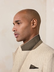 Neutral Regular Fit N. Premium Stripe Linen Blend Double Breasted Blazer - Image 5 of 11