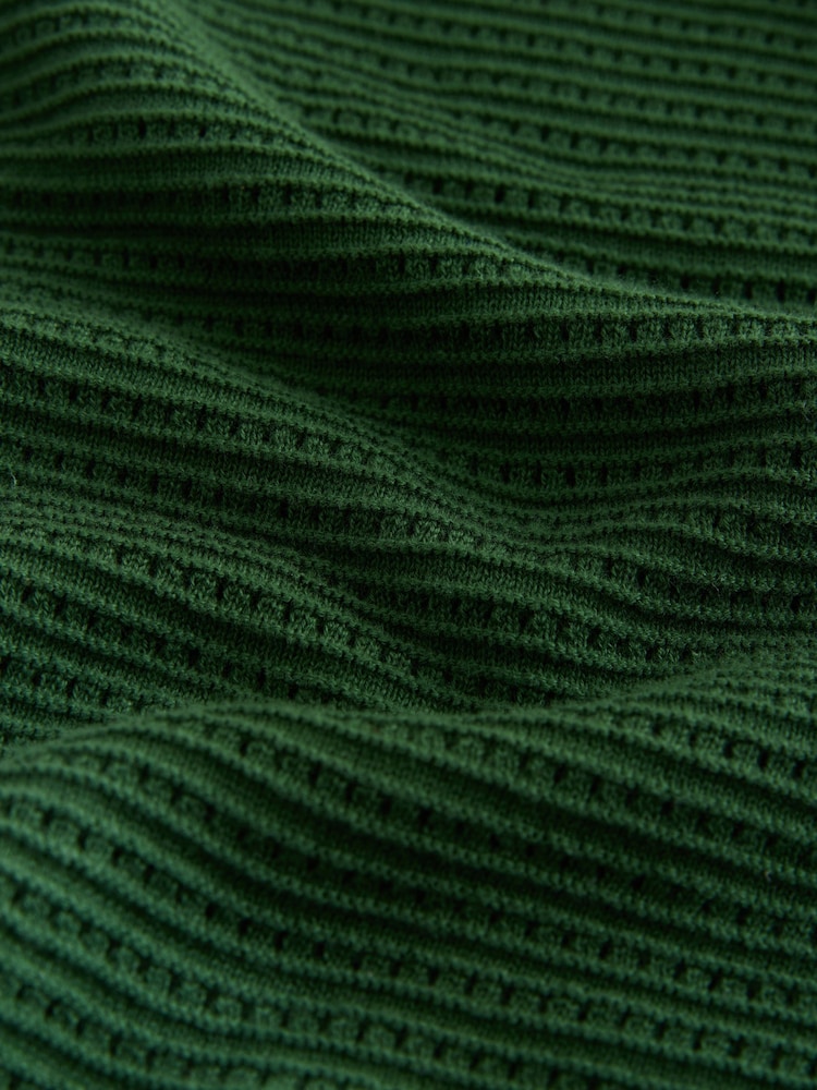 Green Regular Fit Textured Knitted Shirt - Image 2 of 3
