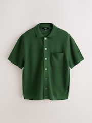 Green Regular Fit Textured Knitted Shirt - Image 7 of 8