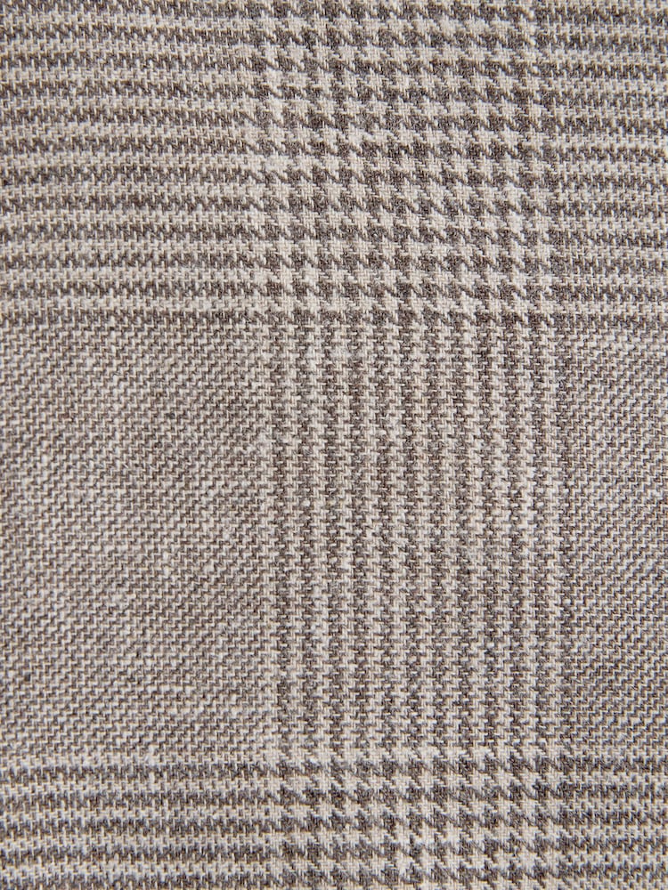 Taupe Brown N. Premium Linen Blend Check Blazer - Image 15 of 15