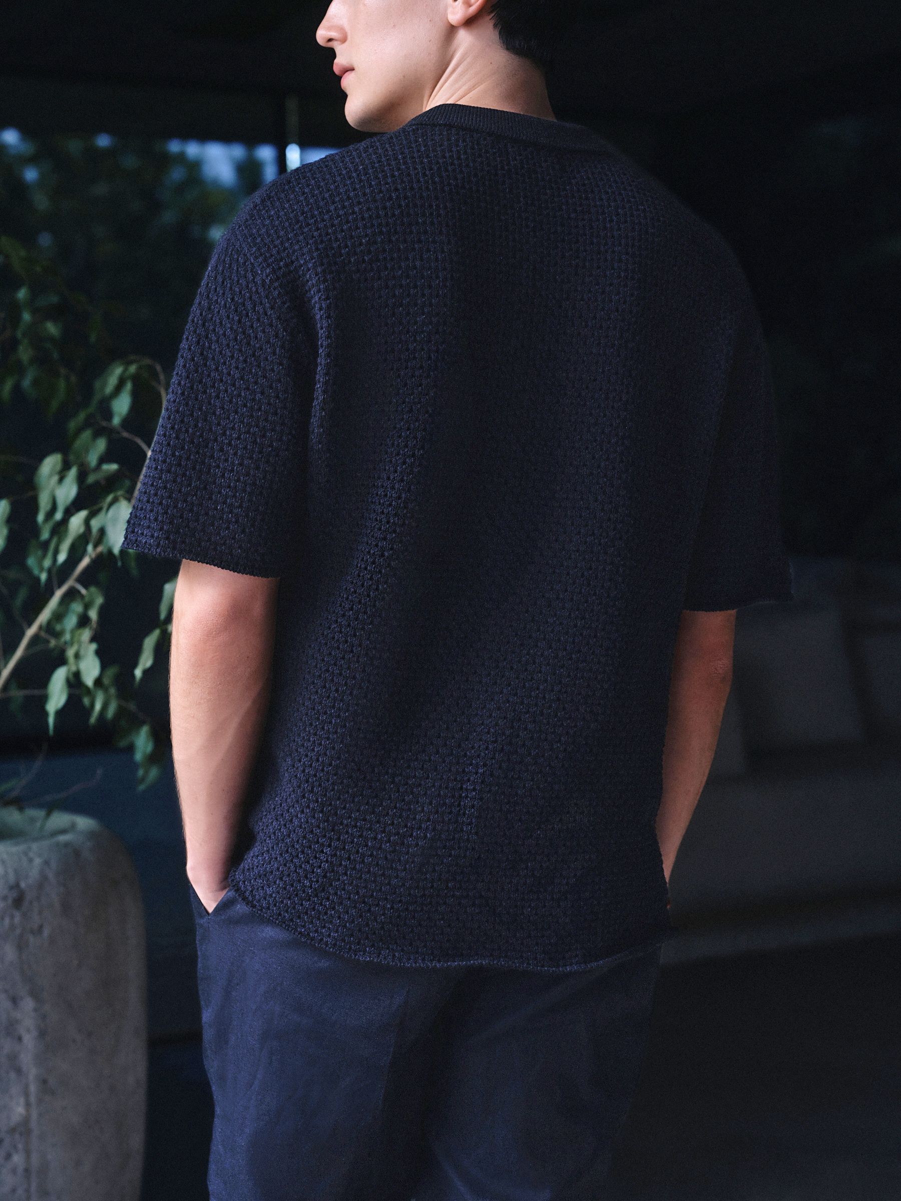 Buy Black Relaxed Fit Floral Embroidery Knitted Shirt from Next USA