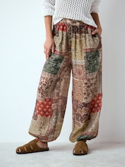 Roz cu model petice - Sheer Balloon Leg Trousers - Imaginea 3 din 8