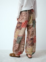 Roz cu model petice - Sheer Balloon Leg Trousers - Imaginea 4 din 8