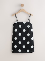 Black/White Spot Longline Cami Top with Linen - Image 6 of 8