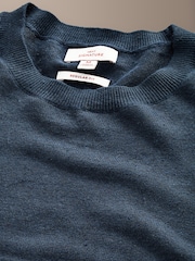 Navy Blue Signature 100% Linen Crew Jumper - Image 8 of 9