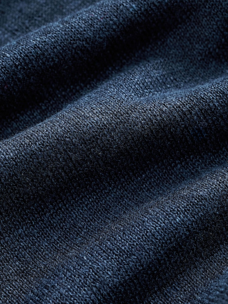 Navy Blue Signature 100% Linen Crew Jumper - Image 9 of 9