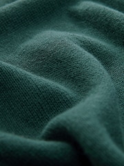 Green Regular Fit Linen Rich Crew Neck Jumper - Image 7 of 7