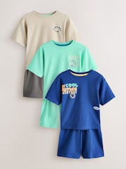 Blue/Stone/Mint Good Times - Pachet 3 de pijamale scurte (9luni-10ani) - Imaginea 1 din 7