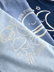 Blue Marl Short Pyjamas 3 Pack (9mths-8yrs) - Image 10 of 11