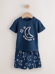 Blue Marl Short Pyjamas 3 Pack (9mths-8yrs) - Image 6 of 11