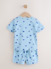 Blue/Ecru Mini Sailor Print Short Pyjamas 3 Pack (9mths-8yrs) - Image 9 of 15