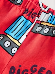 Blue/Green/Red Dino, Digger and Lobster Mixed Short Pyjamas 3 Pack (9mths-8yrs) - Image 8 of 8