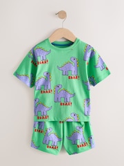 Blue/Green/Red Dino, Digger and Lobster Mixed Short Pyjamas 3 Pack (9mths-8yrs) - Image 9 of 13