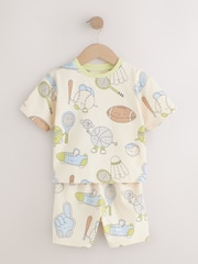 Blue/Green/Grey Tennis Club Short Pyjamas 3 Pack (9mths-10yrs) - Image 3 of 7