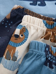 Blue/Ecru Safari Animal Short Pyjamas 3 Pack (9mths-8yrs) - Image 8 of 8