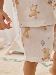 Crem urs - Single Button Through Short Pyjamas (9mths-8yrs) - Imaginea 5 din 9