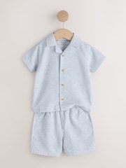 Blue/White Stripe Short Button Through Pyjamas 2 Pack (9mths-8yrs) - Image 4 of 8