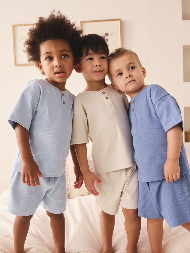 Blue/Neutral Plain - Pack de 3 pijamas cortos (9 meses-10 años) - Imagen 1 de 12 Blue/Neutral Plain - Pack de 3 pijamas cortos (9 meses-10 años) - Imagen 1 de 12