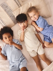 Blue/Neutral Plain - Pack de 3 pijamas cortos (9 meses-10 años) - Imagen 2 de 12