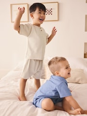 Blue/Neutral Plain - Pack de 3 pijamas cortos (9 meses-10 años) - Imagen 3 de 12