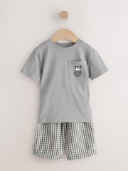 Brown/Cream/Grey Animal Short Pyjamas 3 Pack (9mths-8yrs) - Image 2 of 7