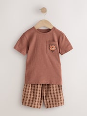 Brown/Cream/Grey Animal Short Pyjamas 3 Pack (9mths-8yrs) - Image 4 of 7