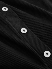 Black Short Sleeve Jersey Button Through Maxi Dress - Image 5 of 6