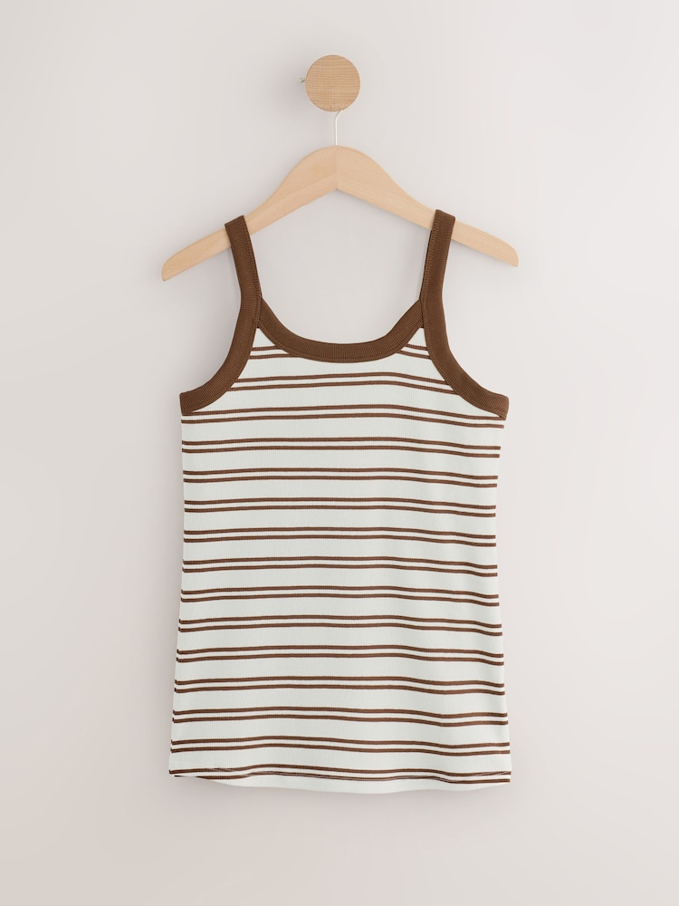 Brown/White Hidden Support Vest Bra Top - Image 1 of 3