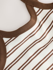 Brown/White Hidden Support Vest Bra Top - Image 6 of 7